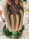 Tillstyle human hair ash blonde highlighted hair piece  clip in hair toppers