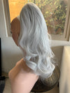 Tillstyle  white silver grey loose body wave clip in ponytail