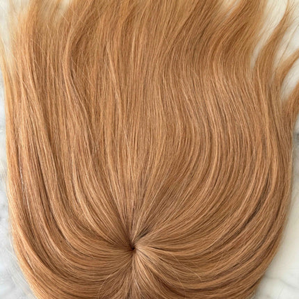 Tillstyle top hair piece 100%human hair honey blonde clip in hair toppers for thinning crown