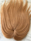 Tillstyle top hair piece 100%human hair honey blonde clip in hair toppers for thinning crown