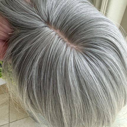 Tillstyle grey hair topper with bangs/thinning crown