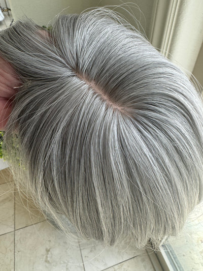 Tillstyle grey hair topper with bangs/thinning crown
