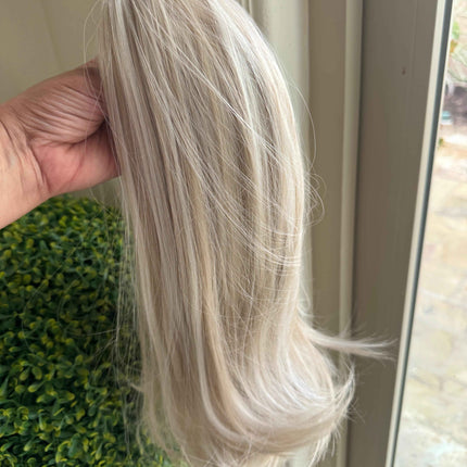 Tillstyle platinum blonde highlighted  ponytail