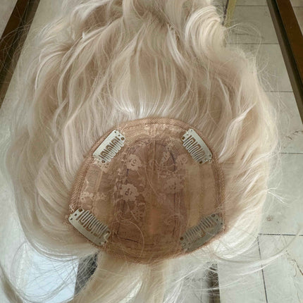 Till style  creamy white / white blonde  hair toppers for women  /bangs