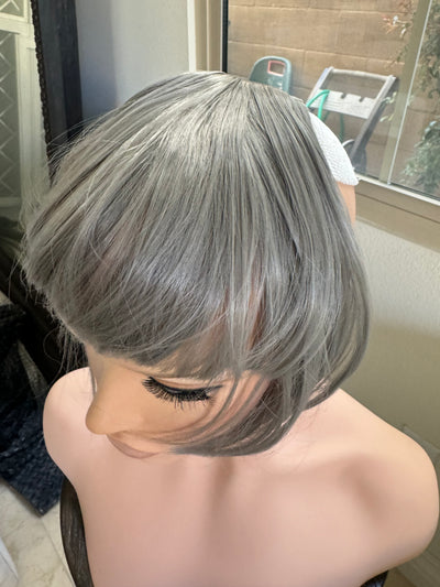 Tillstyle grey clip in bangs for thinning crown natural looking bangs /short hair styles