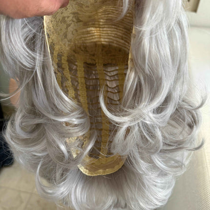 Tillstyle  silver white curly wig /short wig