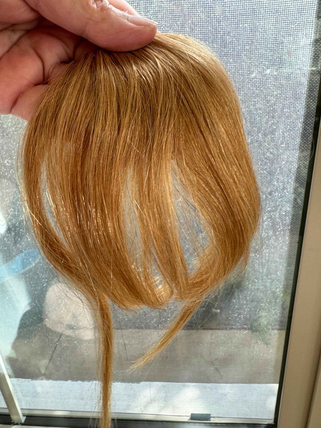 Tillstyle clip in human hair french bangs  honey blonde