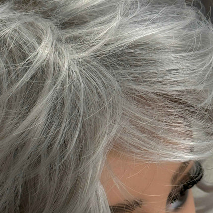 Tillstyle  grey white curly wig /short wig