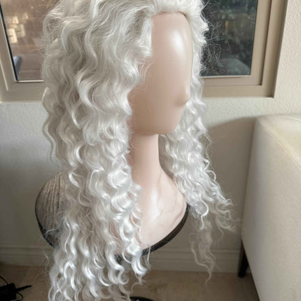 Tillstyle long platinum blonde wavy for women 26 inch curly wavy wig