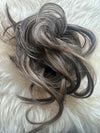 Tillstyle elastic hair-bun scrunchie with bangs hair piece for women brown highlighted