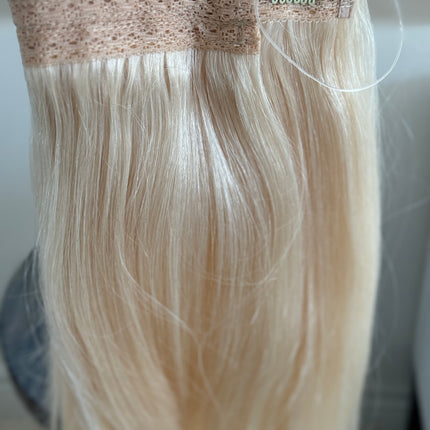 Tillstyle light bleach blonde remy hair halo hair extensions clip in hair extensions