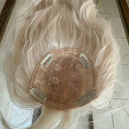 Till style  creamy white / white blonde  hair toppers for women  /bangs