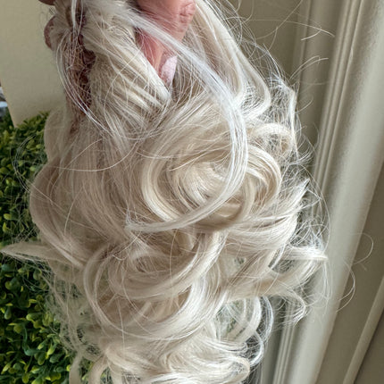 Tillstyle  white blonde /bleach blonde clip in ponytail