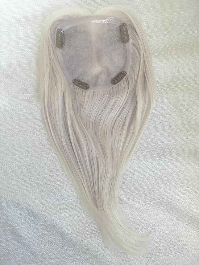 White blonde  /ice blonde human hair topper