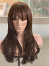 Tillstyle long  medium brown caramel highlighted wig with bangs