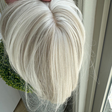 Till style white with ash blonde highlights hair toppers for women real part