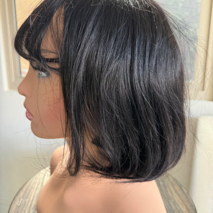 Bob wigs with bangs 100% human hair short bob wigs glue-less middle part