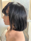 Bob wigs with bangs 100% human hair short bob wigs glue-less middle part