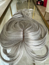 Till style white silver grey  hair toppers for women / layered /bangs