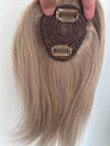 Tillstyle top hair piece 100%human hair ash brown clip in hair toppers for thinning crown