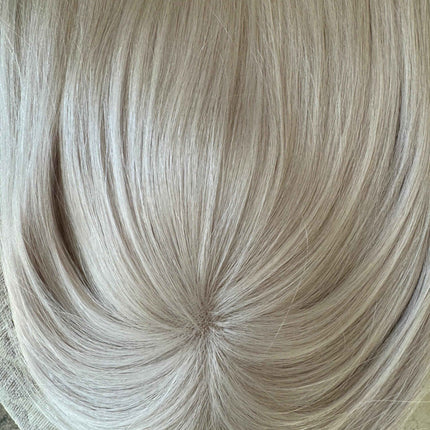 White blonde  /ice blonde virgin human hair topper base 3 x 5 mono mesh base clip in hair extensions