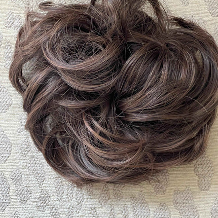 Tillstyle elastic messy bun hair piece curly hair bun pieces brown hair