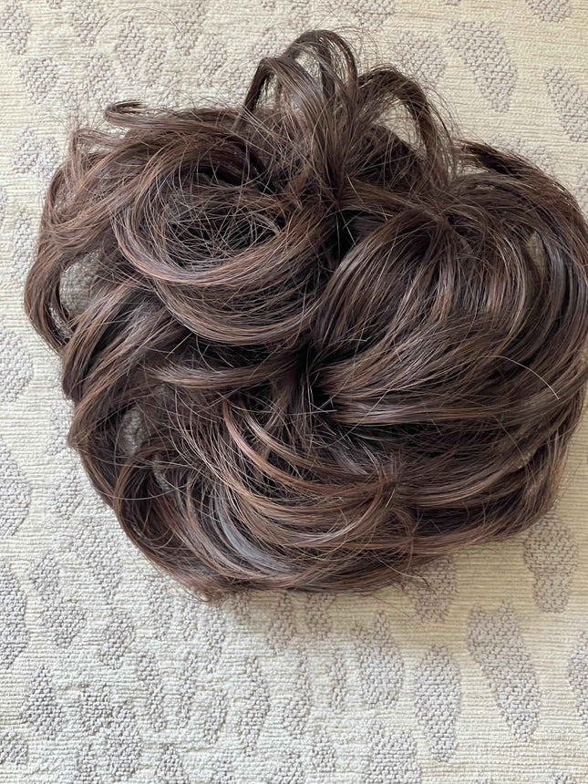 Tillstyle elastic messy bun hair piece curly hair bun pieces brown hair