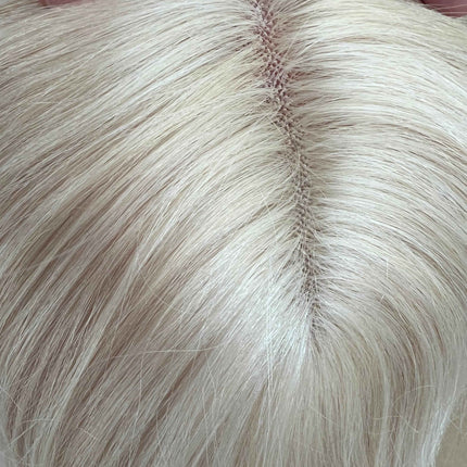 White hair toppers for women human hair White blonde