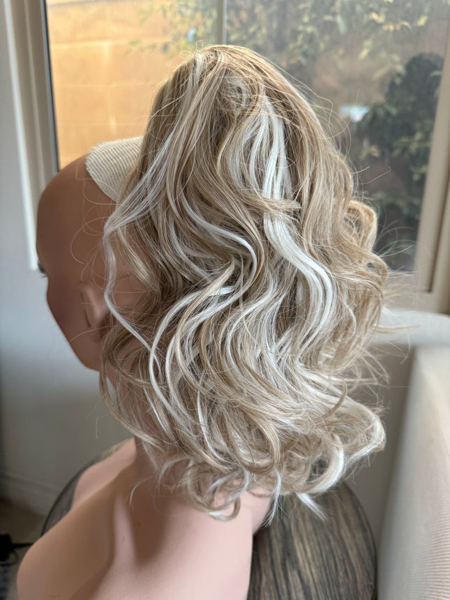 Tillstyle  white blonde /ash blonde wavy clip in ponytail