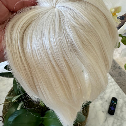 Tillstyle bleach blonde hair piece white blonde clip in hair toppers for thinning crown