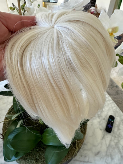 Tillstyle bleach blonde hair piece white blonde clip in hair toppers for thinning crown