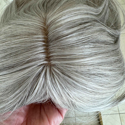 Till style white grey hair toppers for women / bangs