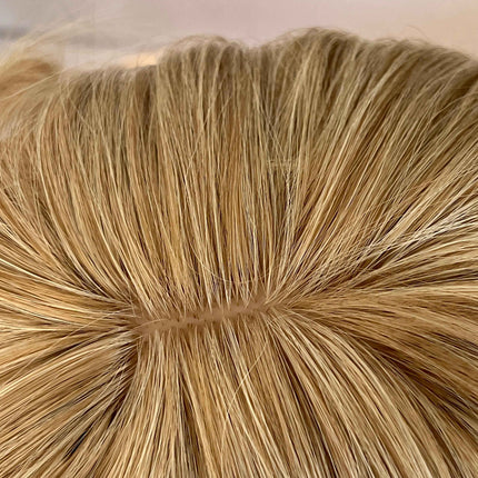 Blonde Synthetic hair toppers with bangs blonde