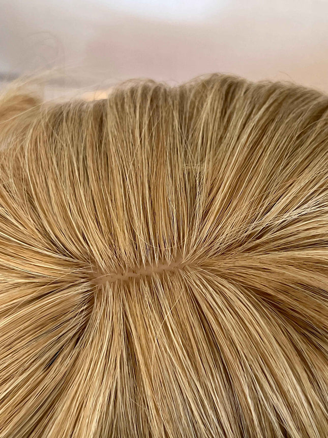 Blonde Synthetic hair toppers with bangs blonde