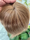 Tillstyle top hair piece 100%human hair ash blonde  clip in hair toppers for thinning crown/ widening part