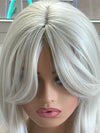 Tillstyle white hair topper with butterfly bangs