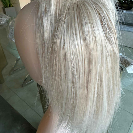 Tillstyle light platinum blonde white blonde clip in ponytail extension straight hair clip in pony tail