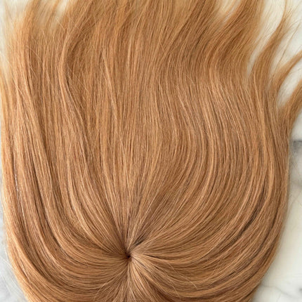 Tillstyle top hair piece 100%human hair honey blonde clip in hair toppers for thinning crown