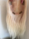Tillstyle human hair toppers bleach blonde/100% human hair mono mesh base