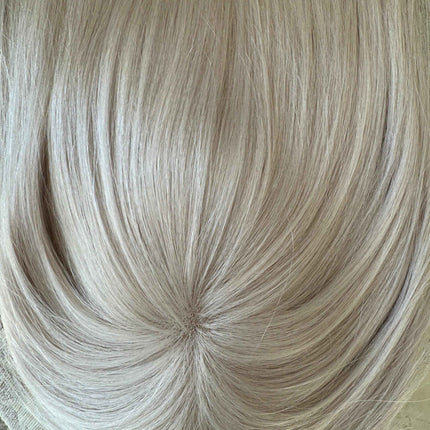 White blonde  /ice blonde virgin human hair topper base 3 x 5 mono mesh base clip in hair extensions