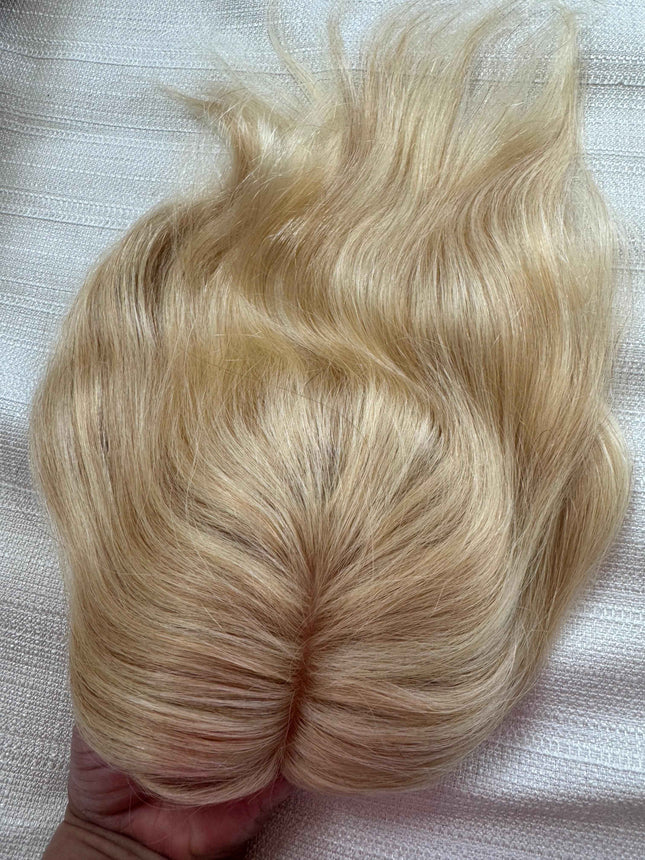 Tillstyle Human Hair Clip In Toppers for women light blonde highlighted