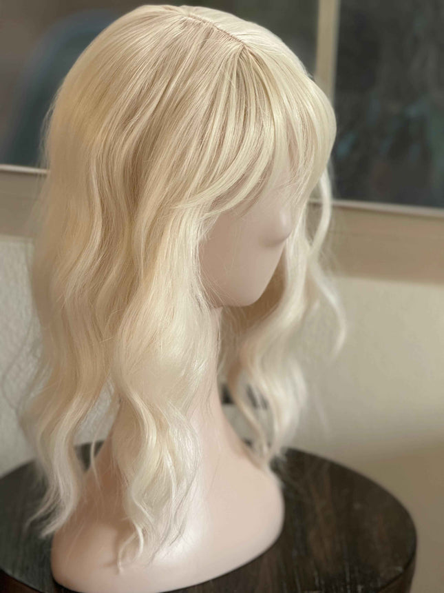 Till style  platinum blonde hair toppers for women  /butterfly bangs