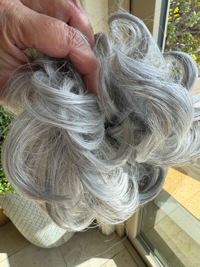 Tillstyle silver grey large curly bun