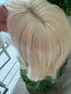Synthetic hair toppers with bangs bleach blonde clip in hair topper