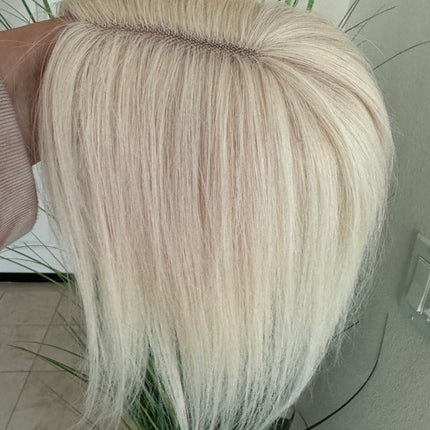 Till style white blonde 100%human remy Hair Topper for women