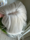 Tillstyle white silver hair topper with butterfly bangs