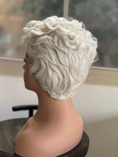 Tillstyle white curly wig /short wig