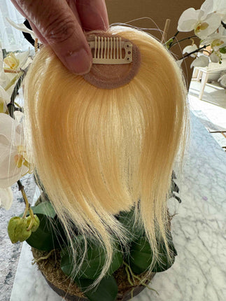 Tillstyle clip in human hair french bangs blonde