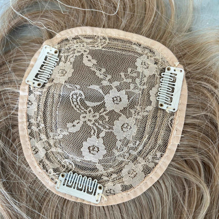 Tillstyle medium ash blonde hair topper for women with bangs/high quality synthetic hair