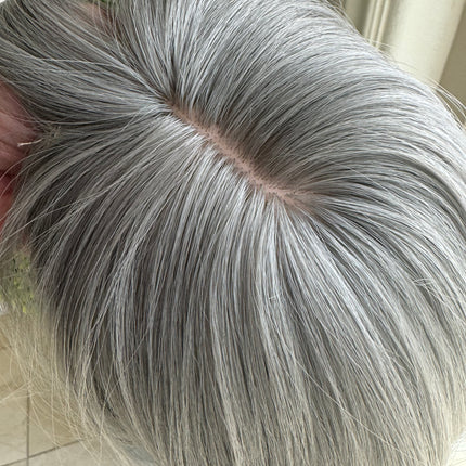 Tillstyle grey hair topper with bangs/thinning crown